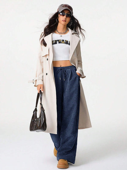 Women's High Waist Wide Leg Drawstring Casual Lounge Pants