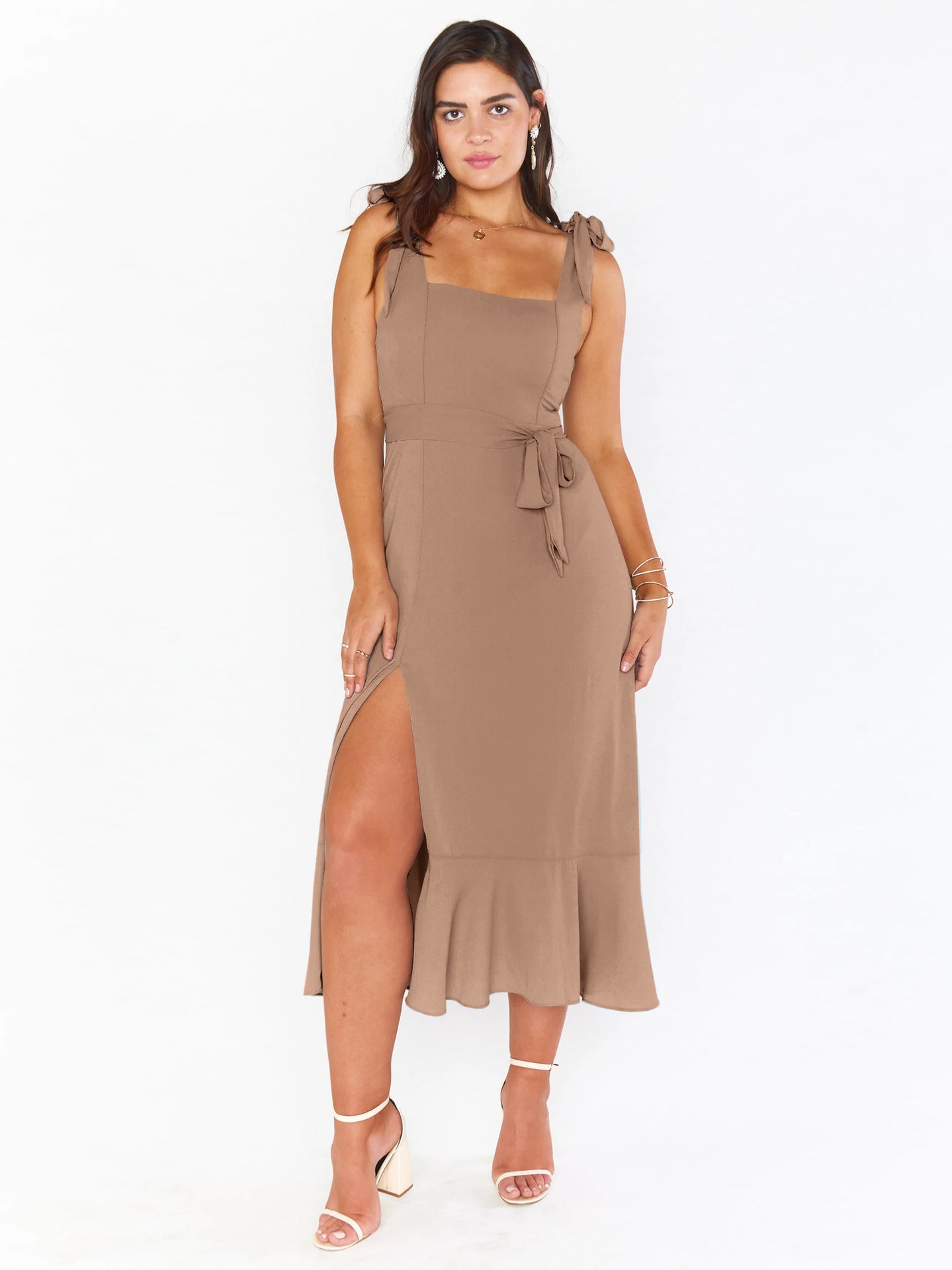 Elegant Women's Commuter Split Dress French High-End Skirt