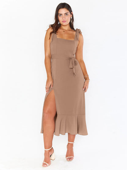Elegant Women's Commuter Split Dress French High-End Skirt