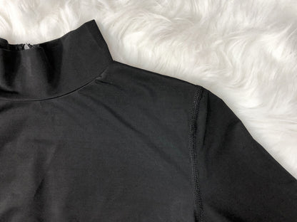 Long Sleeve Zip Front One Piece Swimsuit High Cut