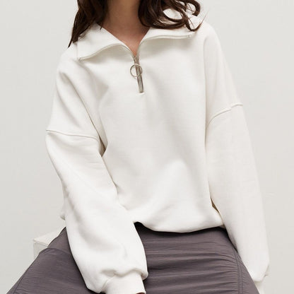 Oversized Quarter Zip Sweatshirt Women Casual Loose Fit