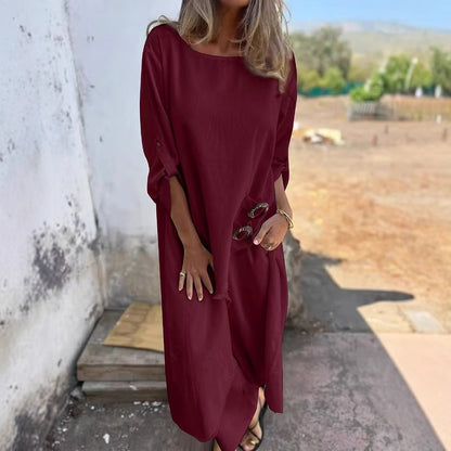 Womens Boho Asymmetrical Linen Blend Tunic Pants Set
