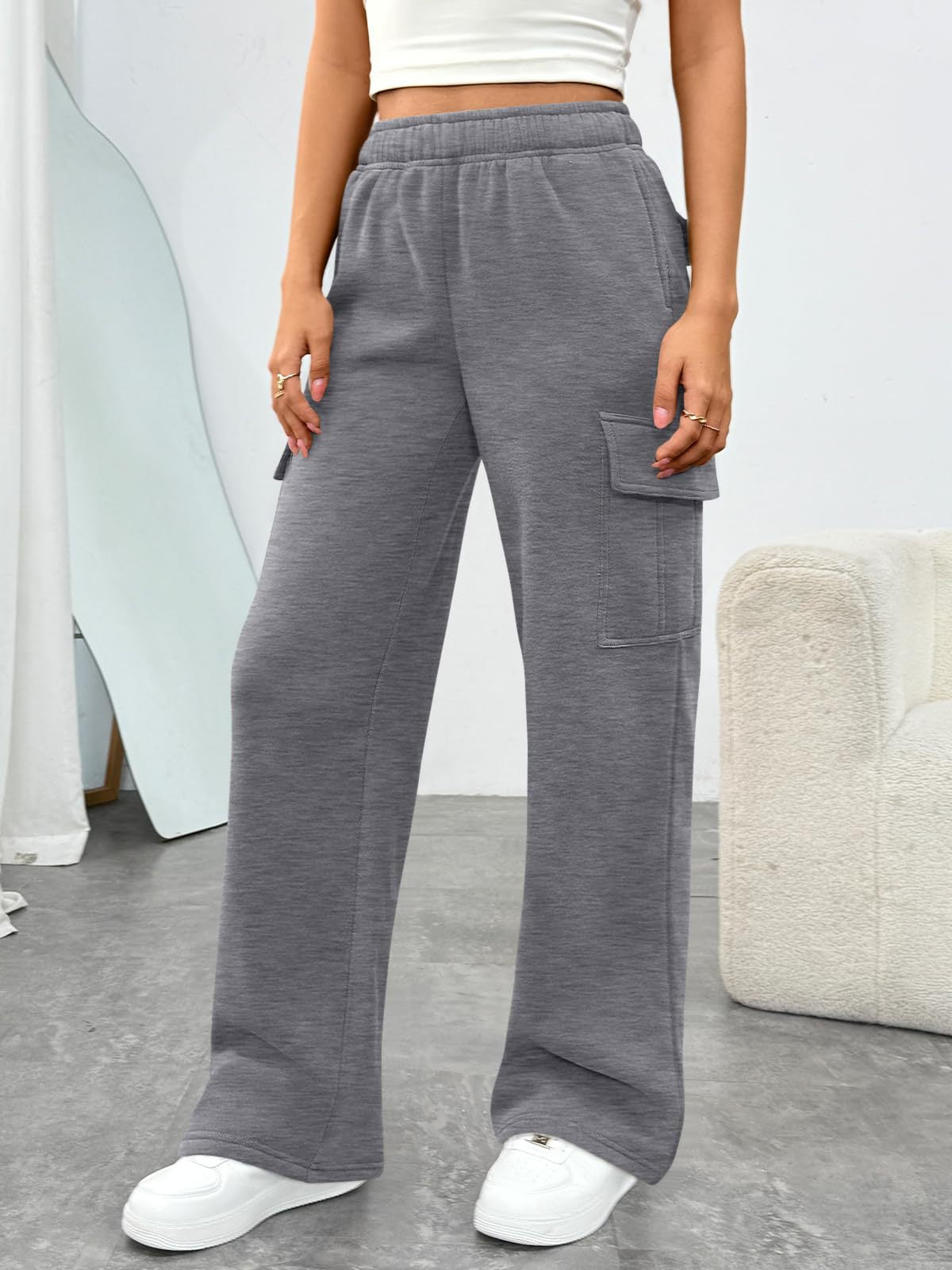 Women's High Waisted Wide Leg Cargo Pants