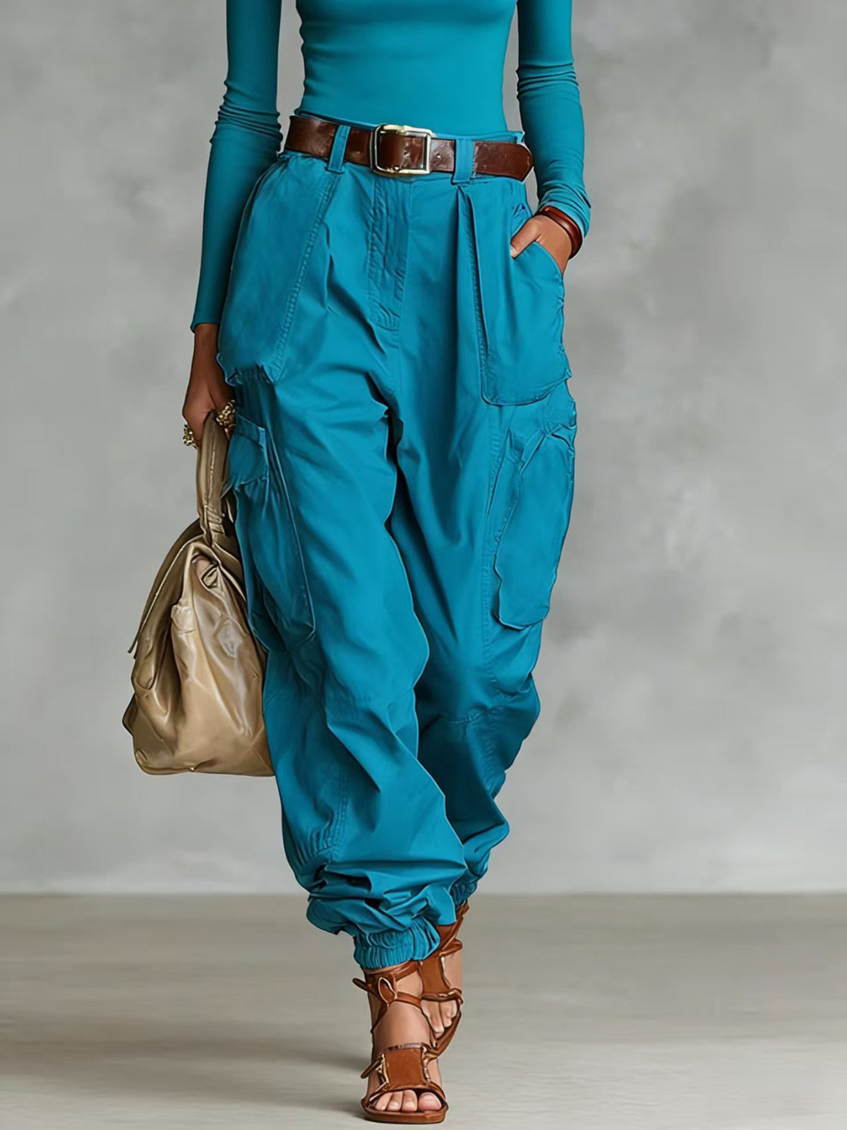 Women's High Waisted Baggy Cargo Pants Wide Leg