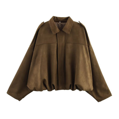 Women's Casual Batwing Zip Up Jacket