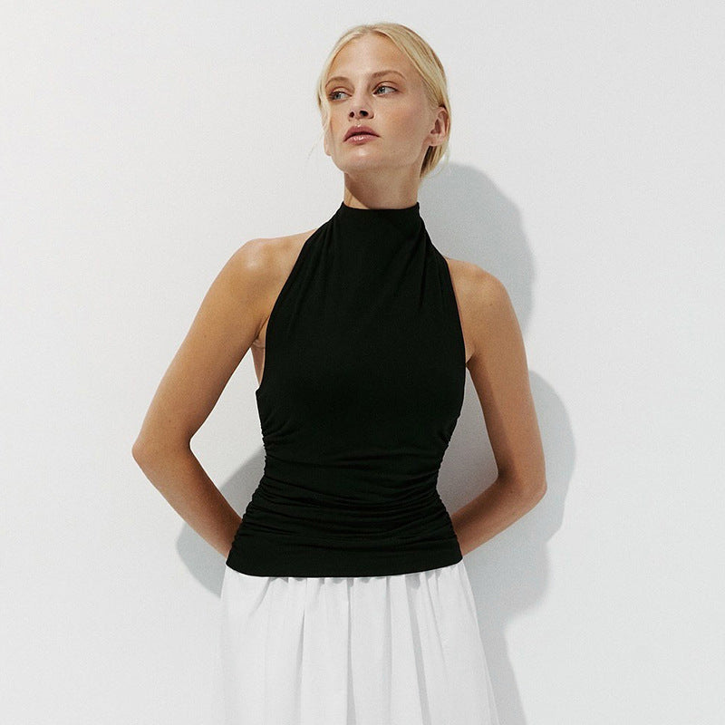 Women's Halter Mock Neck Sleeveless Going Out Top