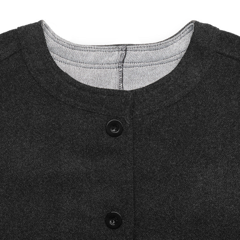Solid Longline Vest Button Front Sleeveless Jacket