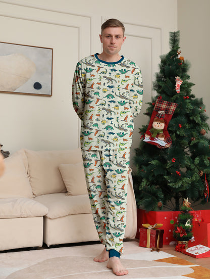 Animal Dinosaur Parent-Child Printed Christmas Pajama Set