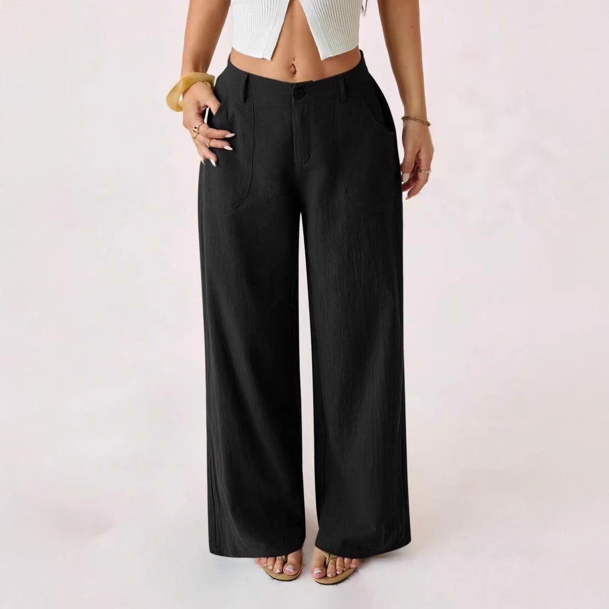 Women's Wide Leg Pants Casual Loose Fit with Pockets