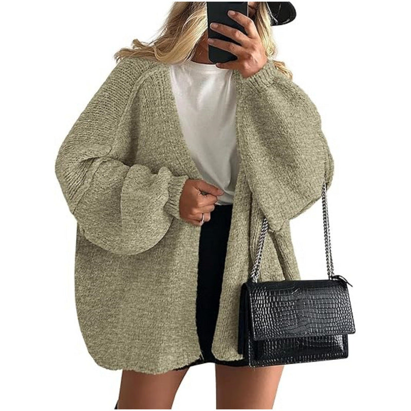 Women's Oversized Chunky Knit Open Front Cardigan Sweater