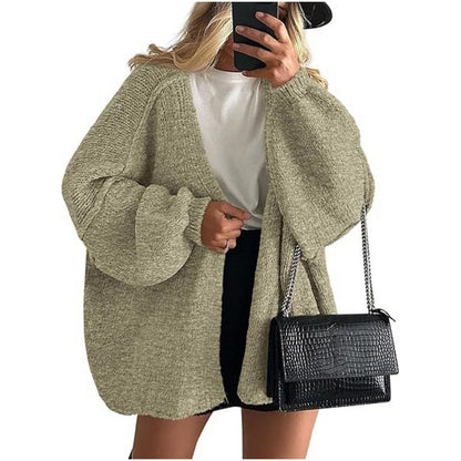 Women's Oversized Chunky Knit Open Front Cardigan Sweater
