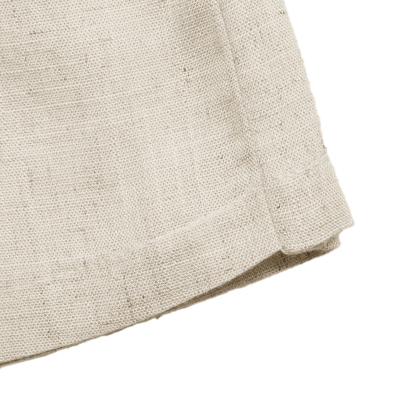 Linen Blend Tie Waist Skort High Waist Wrap Mini Shorts