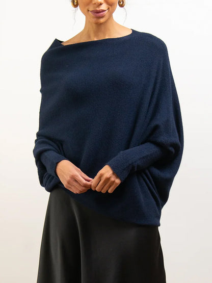 Women's Oversized Crew Neck Soft Knit Pullover Sweater