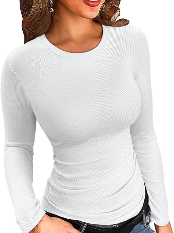 Ribbed Mock Neck Long Sleeve Slim Fit Top