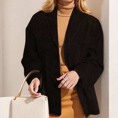Women's Oversized Vintage Blazer Button Front Jacket