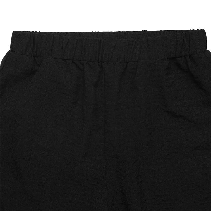Black Contrast Trim Sleeveless Top and Shorts Set