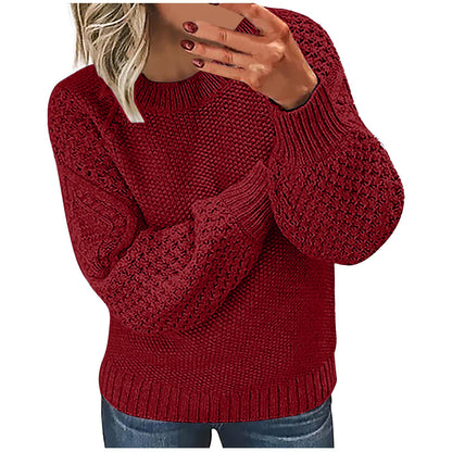 Cozy Chunky Knit Oversized Lantern Sleeve Sweater