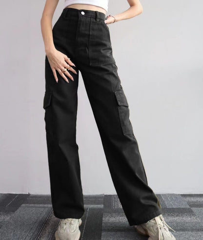 Women's Cotton Straight Leg Cargo Pants Casual