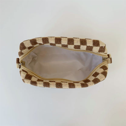 Wool Checkerboard Large Capacity Portable Storage Bag