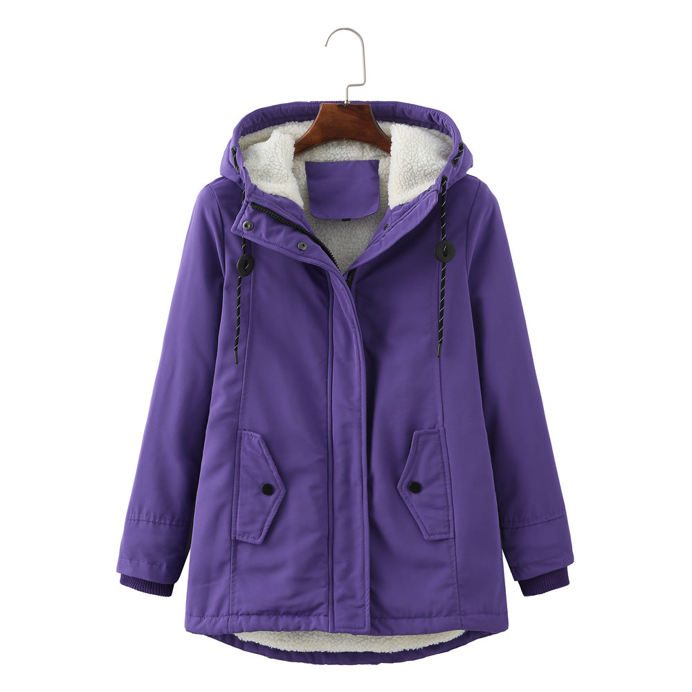 Women's Sherpa Lined Hooded Parka Plus Size Winter Coat