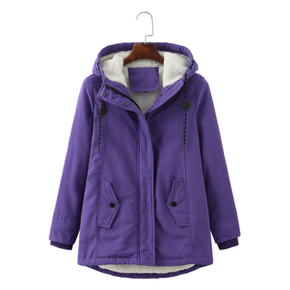 Women's Sherpa Lined Hooded Parka Plus Size Winter Coat