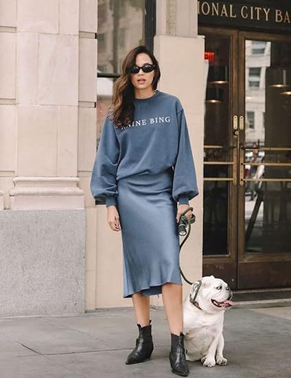 Women's Satin High-Waist Midi Skirt – Elegant Summer Slip Skirt