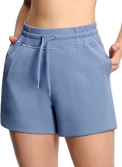 Women's High-Waisted Drawstring Sweat Shorts – Casual Lounge Shorts