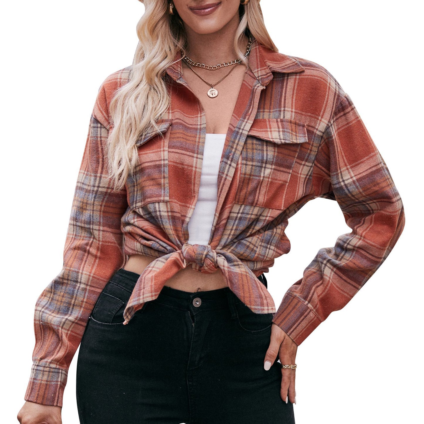 Casual Fashion Plaid Shirt in Oversized Loose Fit for Fall and Winter