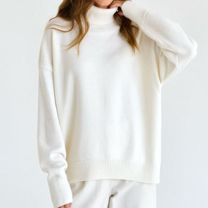 Women's Oversized Turtleneck Sweater Casual Knit Pullover