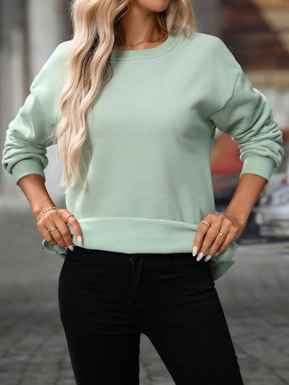 Trendy Y2K Fleece Pullover Sweatshirt – Fall/Winter Casual Top
