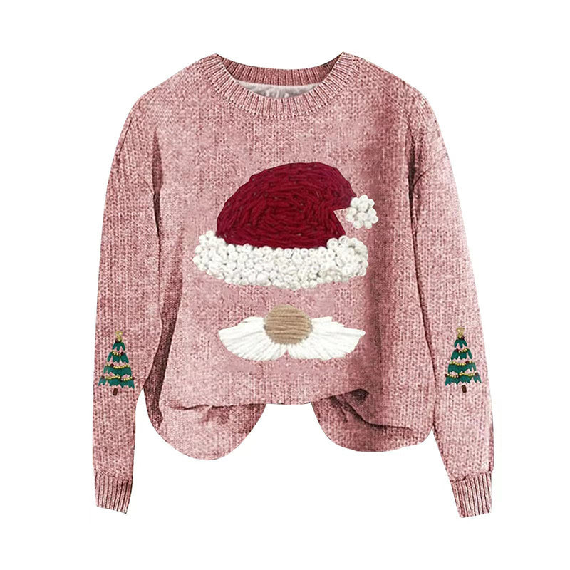 Christmas Sweater Women Loose Knit Holiday Pullover Top