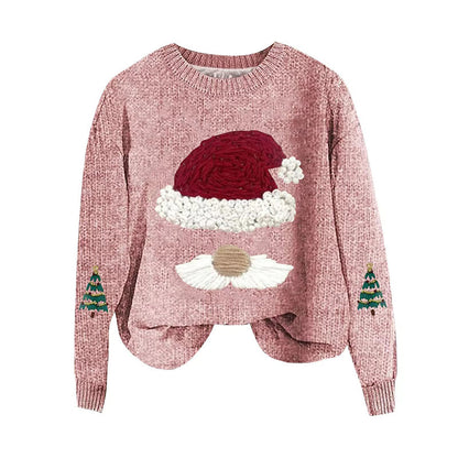 Christmas Sweater Women Loose Knit Holiday Pullover Top
