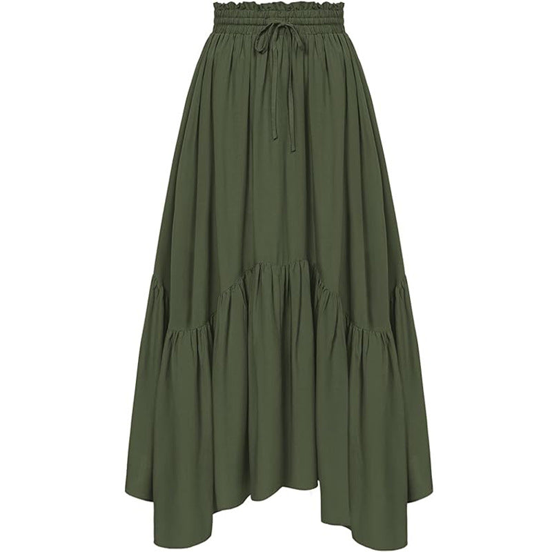 Women's High-Waisted Tiered Maxi Skirt – Vintage Boho Long Skirt