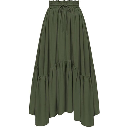 Women's High-Waisted Tiered Maxi Skirt – Vintage Boho Long Skirt