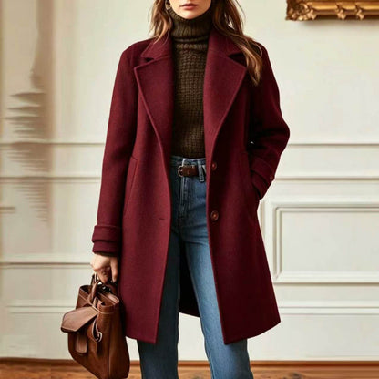 Women's Vintage Lapel Single Breasted Mid Long Coat