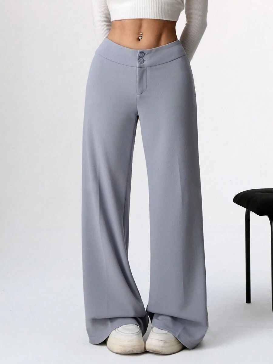 Black High Waist Wide Leg Palazzo Pants for Women