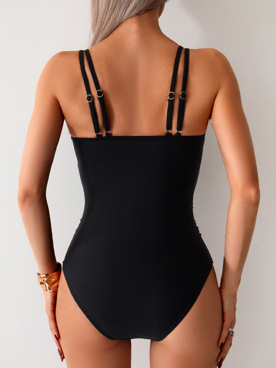 New Women's One-Piece Mesh Panel Bikini Swimsuit