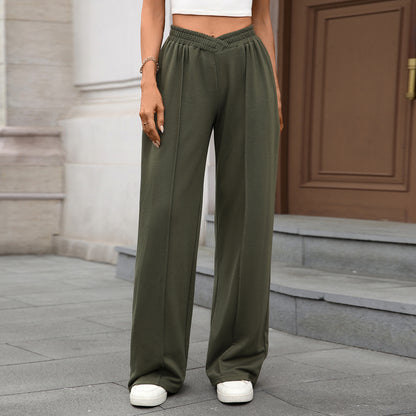 Women's Elastic Waist Wide Leg Pants Casual Loose Fit