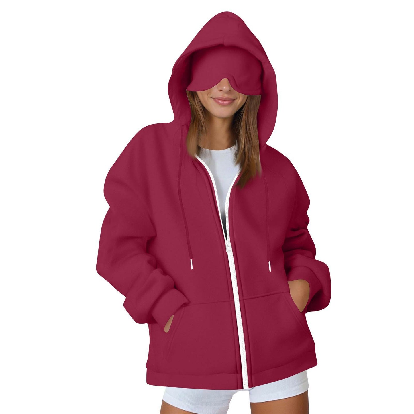 Oversized Zip Up Hoodie Women with Pockets