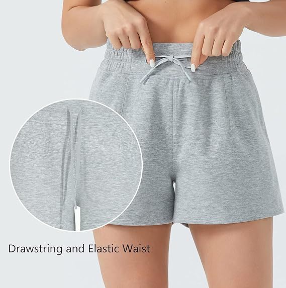 Women's High-Waisted Drawstring Sweat Shorts – Casual Lounge Shorts
