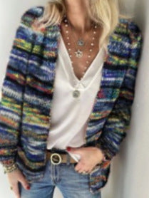Women's Colorful Printed Open Front Cardigan Sweater