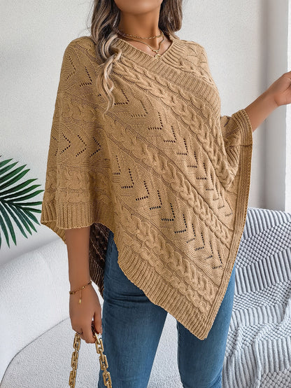 2025 Fall/Winter Cozy Poncho Knit Sweater Jacket