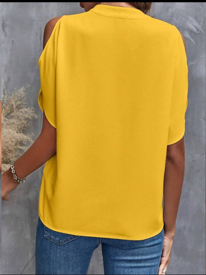 Loose Fit Summer Chiffon Top with Split Sleeves