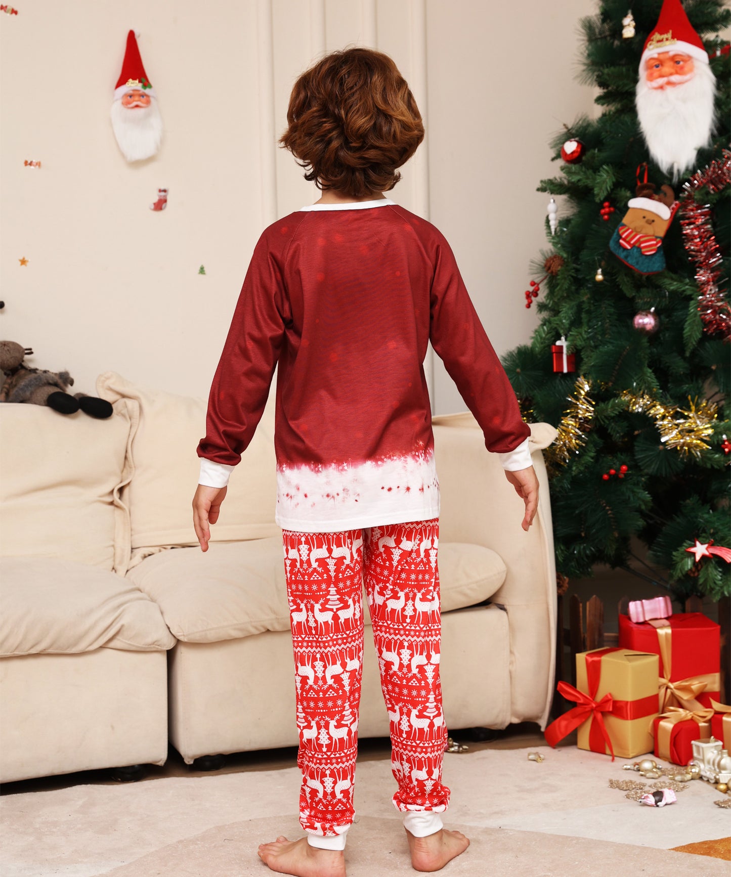 Cartoon Snowman Deer Parent-child Dress Printed Loungewear Christmas Pajamas