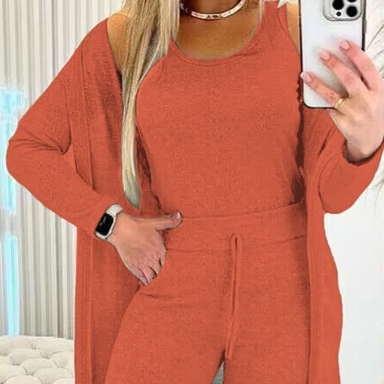 Women's 3 Piece Lounge Set Cardigan Pants