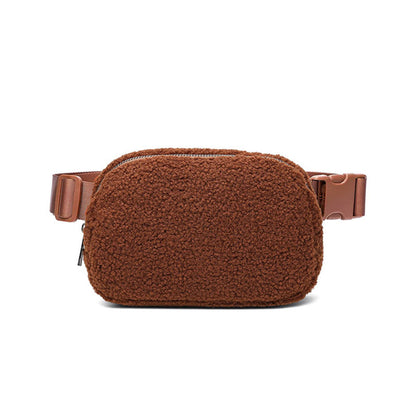 Lamb's Wool Waist Chest Sport Crossbody Bag