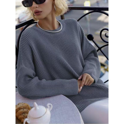 Women's Oversized Crewneck Chunky Knit Pullover Sweater