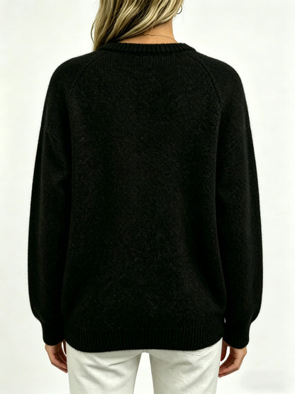Women's Cute Deer Crewneck Knit Pullover Sweater
