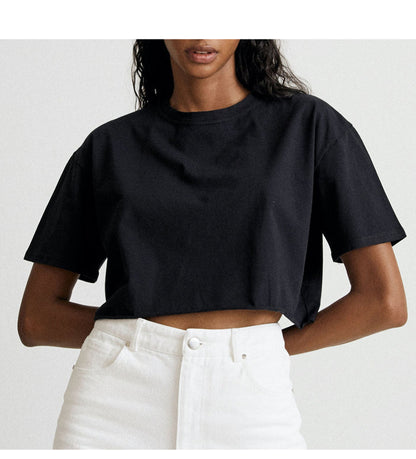 Summer Crop Cotton Tee Women’s Short Sleeve Street Style
