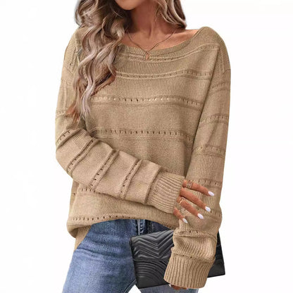 Women's Oversized Drop Shoulder Crochet Sweater